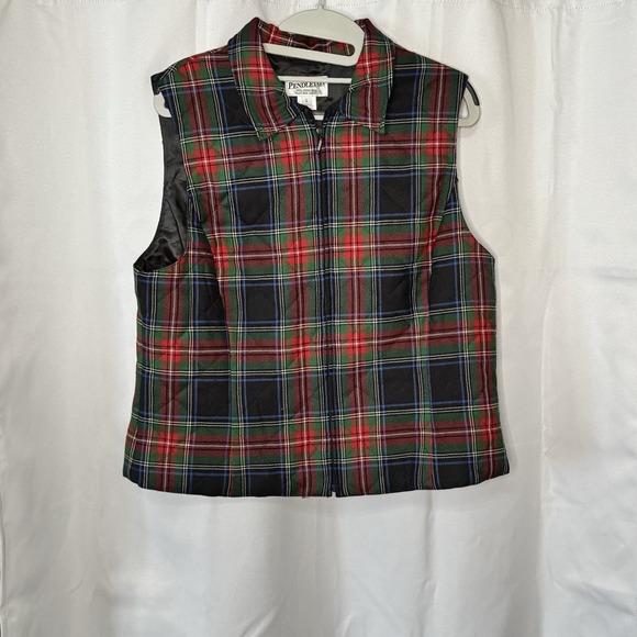 Pendleton Womens Multicolor 100% Virgin Wool Plaid Quilted Full Zip Vest Size L - Picture 1 of 5